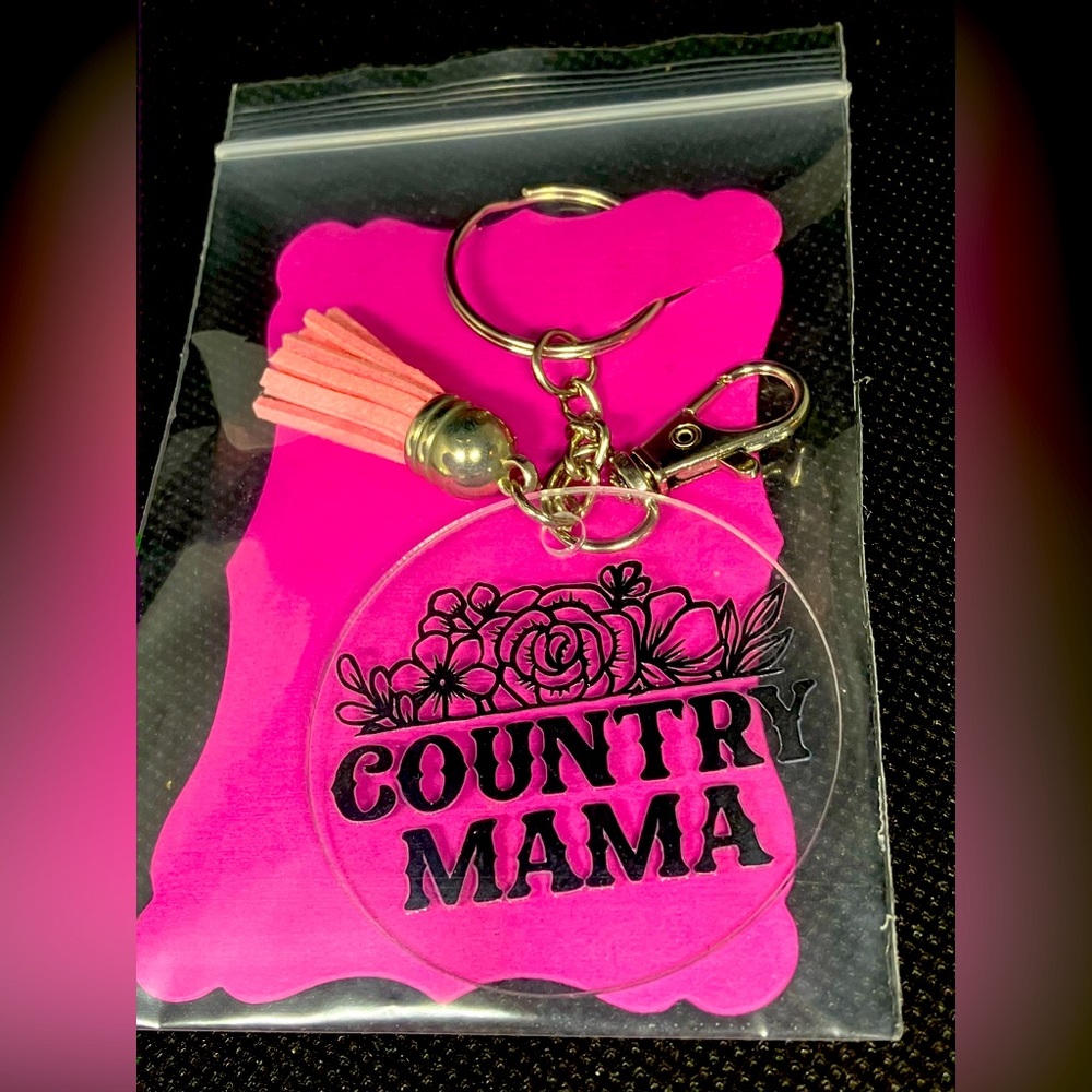 Country Mama acrylic keychain